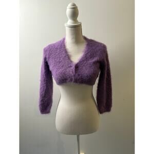 Vero Moda Fluffy Purple Shrug Cardigan Size XS